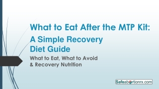 What to Eat After the MTP Kit A Simple Recovery Diet Guide