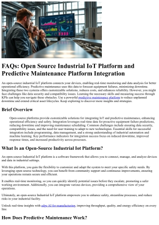 PPT - FAQs: Open Source Industrial IoT Platform and Predictive ...