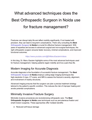 Best Orthopaedic Surgeon in Noida