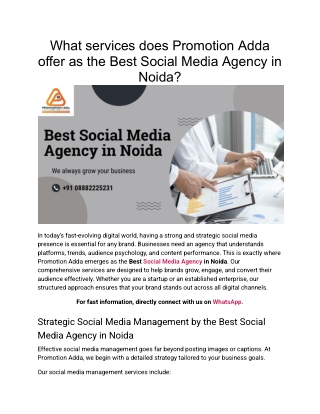 Best Social Media Agency in Noida