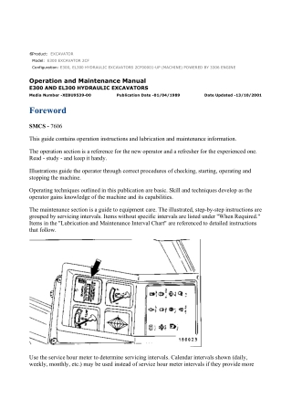 Caterpillar CAT E300 EXCAVATOR (2CF00001-UP) Operation and Maintenance Manual Instant Download