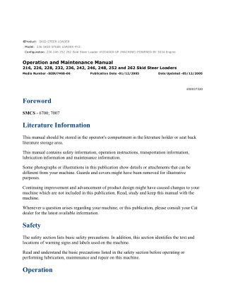 Caterpillar CAT 236 SKID STEER LOADER (4YZ04000-UP) Operation and Maintenance Manual Instant Download