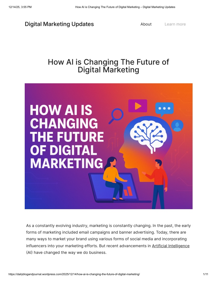 PPT - How AI is Changing The Future of Digital Marketing – Digital ...