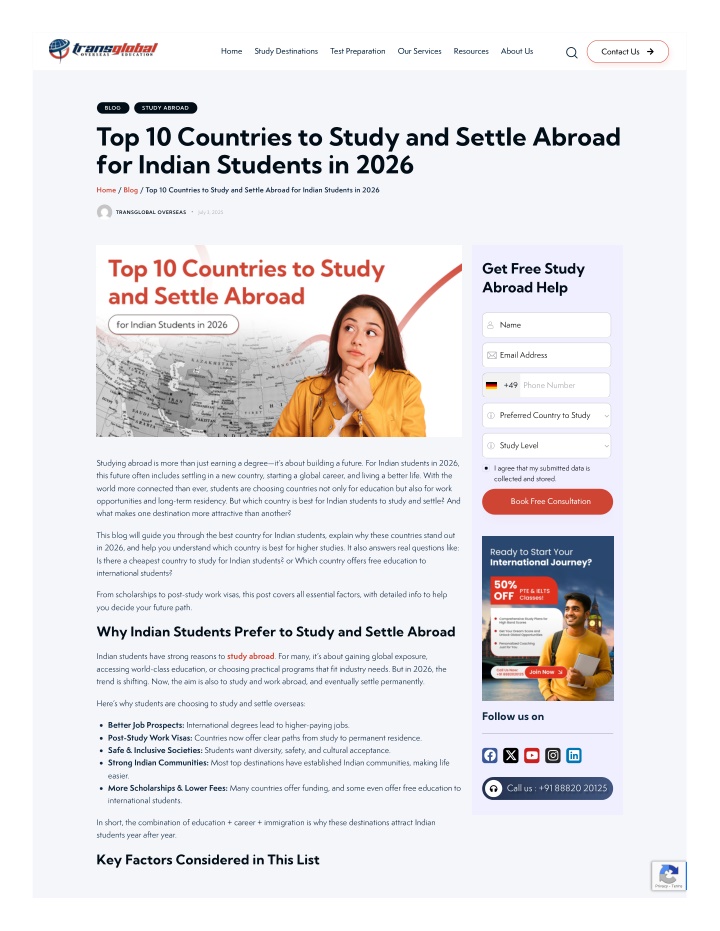 PPT - Top 10 Countries to Study and Settle Abroad for Indian Students ...