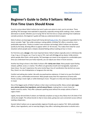 Beginner’s Guide to Delta 9 Seltzers_ What First-Time Users Should Know