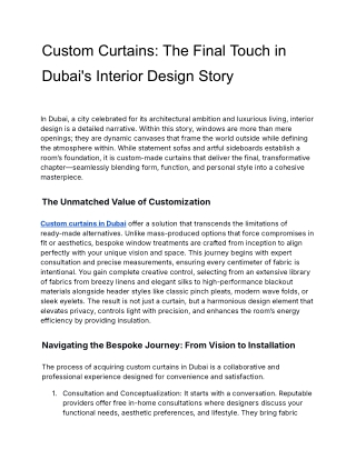 Custom Curtains_ The Final Touch in Dubai's Interior Design Story