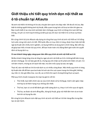Gioi thieu chi tiet quy trinh don noi that xe o to chuan tai AKauto