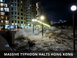 Massive Typhoon Halts Hong Kong