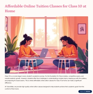 affordable online tuition classes for class 10 at home