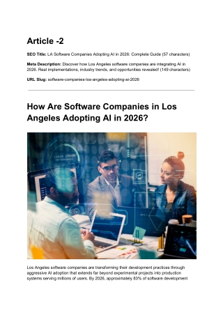 How Are Software Companies in Los Angeles Adopting AI in 2026?