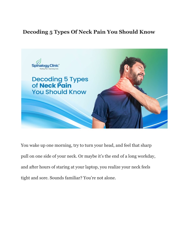 PPT - Decoding 5 Types Of Neck Pain You Should Know PowerPoint ...