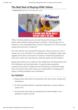 Is Buying HVAC Online Really for Me? Here’s the Deal