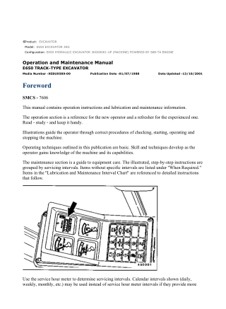 Caterpillar CAT E650 EXCAVATOR (3KG00001-UP) Operation and Maintenance Manual Instant Download