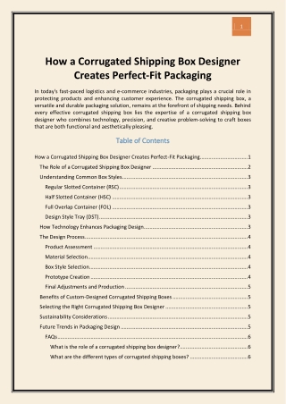 How a Corrugated Shipping Box Designer Creates Perfect Fit