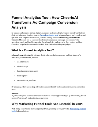 Marketing Funnel Tools to Analyze Ad Campaign Conversions.