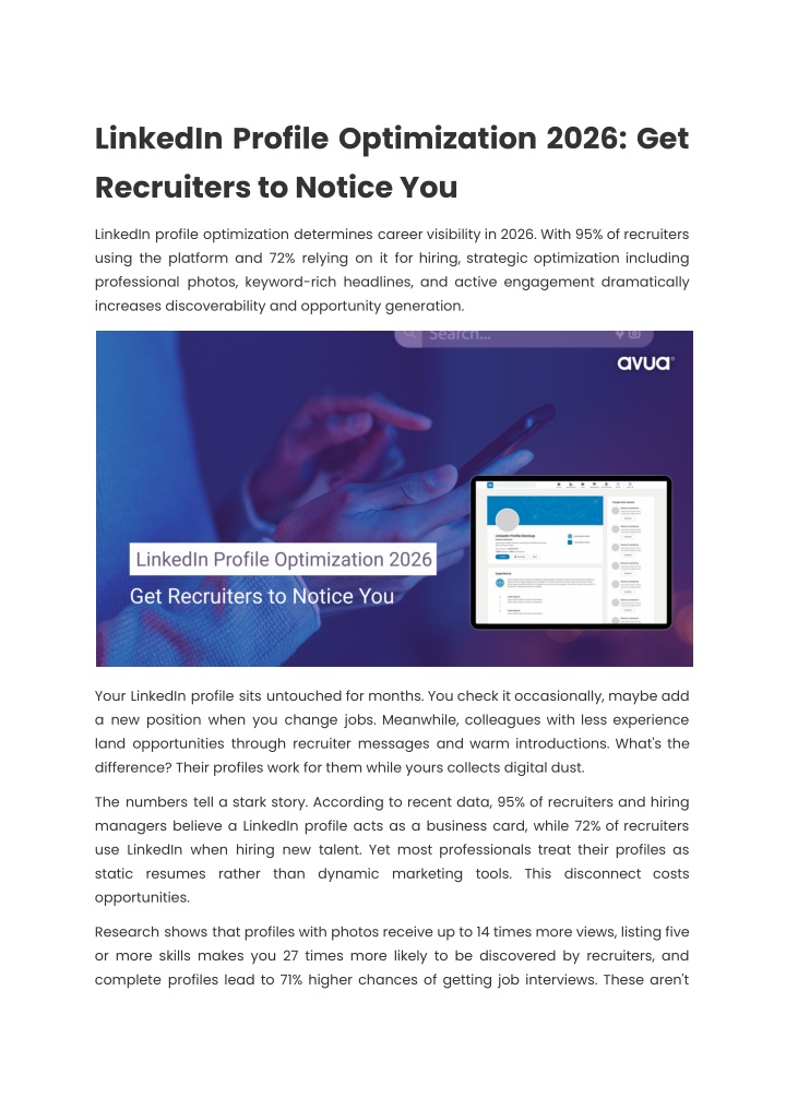 PPT - LinkedIn Profile Optimization 2026: Get Recruiters to Notice You ...