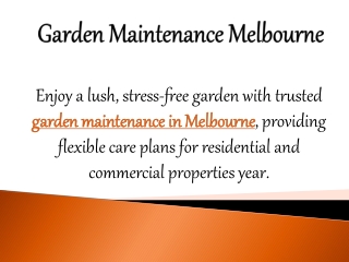 Garden Maintenance Melbourne