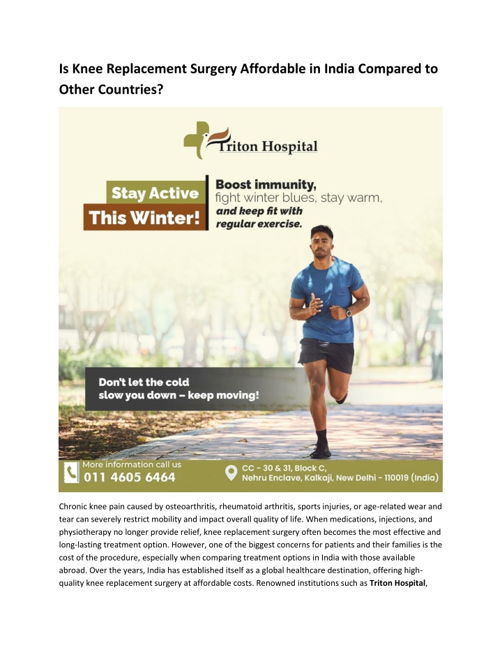 PPT - Is Knee Replacement Surgery Affordable in India Compared to Other ...