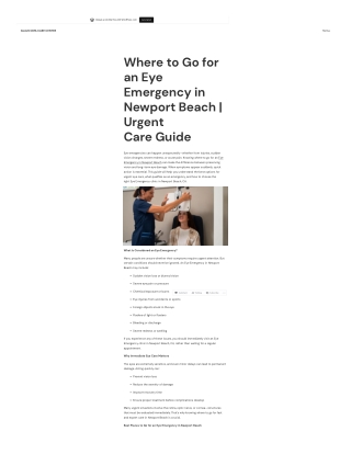 Where to Go for an Eye Emergency in Newport Beach | Urgent Care Guide
