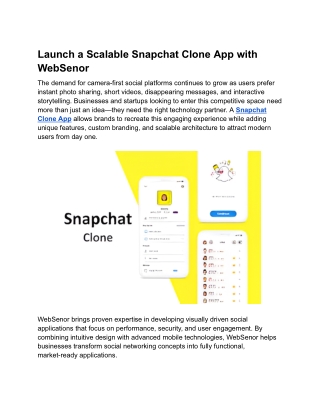 Launch a Scalable Snapchat Clone App with WebSenor