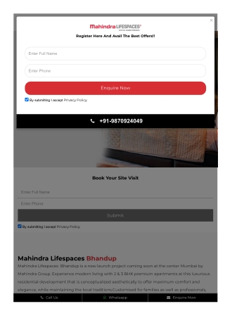 Mahindra Lifespaces Bhandup – Upcoming Project in Mumbai