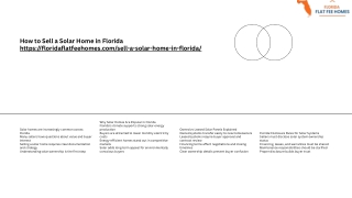 Florida Solar Home Disclosure Rules