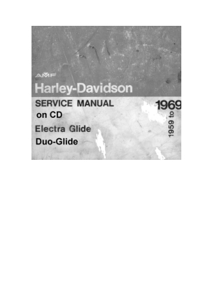 1959 to 1969 Harley Davidson Electra Glide Duo-Glide Service Repair Manual Instant Download