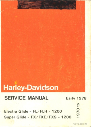 1970-1978 Harley Davidson FL  FLH  FX  FXE  FXS 1200 Service Repair Manual Instant Download