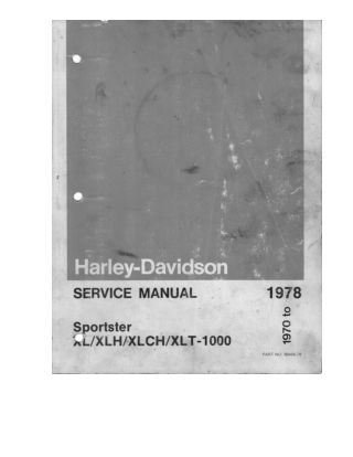 1970-1978 Harley Davidson XL  XLH  XLCH  XLT-1000 Sportster Service Repair Manual Instant Download
