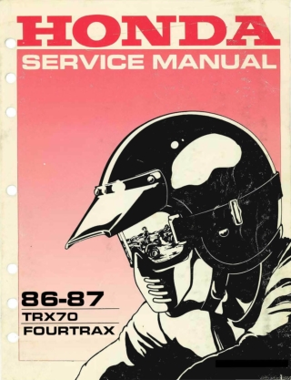 1986 1987 Honda TRX70 Fourtrax Service Repair Manual Instant Download