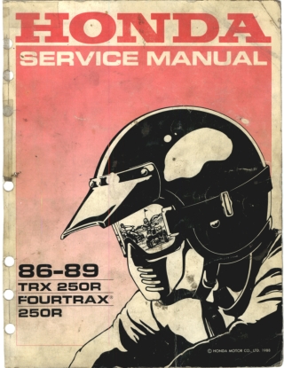 1986-1989 Honda TRX 250R Fourtrax Service Repair Manual Instant Download