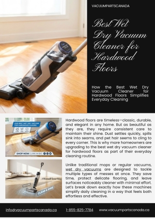 Best Wet Dry Vacuum Cleaner for Hardwood Floors With Modern Cleaning Technology