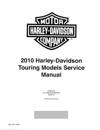 2010 Harley Davidson Touring Service Repair Manual Instant Download