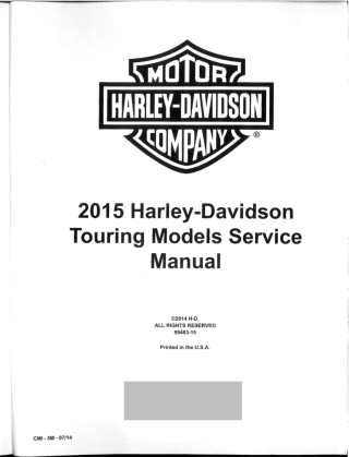2015 Harley Davidson Touring Service Repair Manual Instant Download