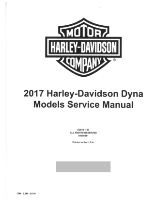 2017 Harley Davidson Dyna Service Repair Manual Instant Download