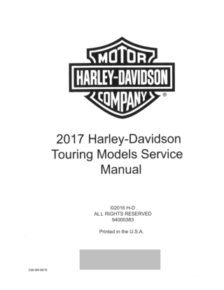2017 Harley Davidson Touring Service Repair Manual Instant Download