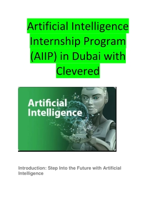 Artificial Intelligence Internship Program (AIIP) in Dubai with Clevered
