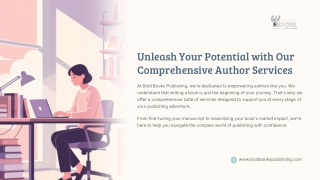 Unleash Your Potential with Our Comprehensive Author Services