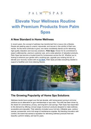Luxury Hot Tubs for Ultimate Relaxation – Palm Spas