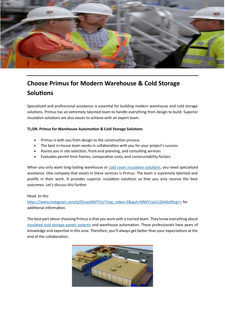 PPT - Choose Primus for Modern Warehouse & Cold Storage Solutions ...