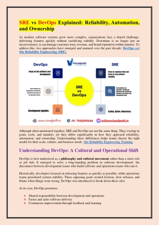 SRE Courses Online Integrated into Quality SRE Training