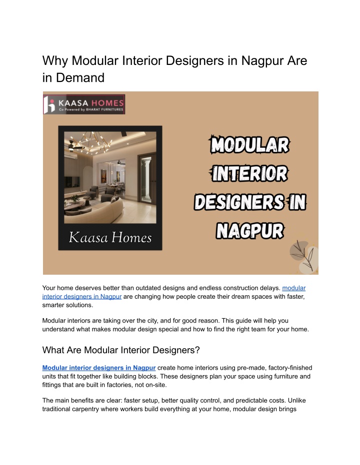 PPT - Modular interior designers in Nagpur PowerPoint Presentation ...