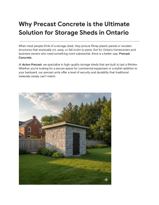Why Precast Concrete is the Ultimate Solution for Storage Sheds in Ontario