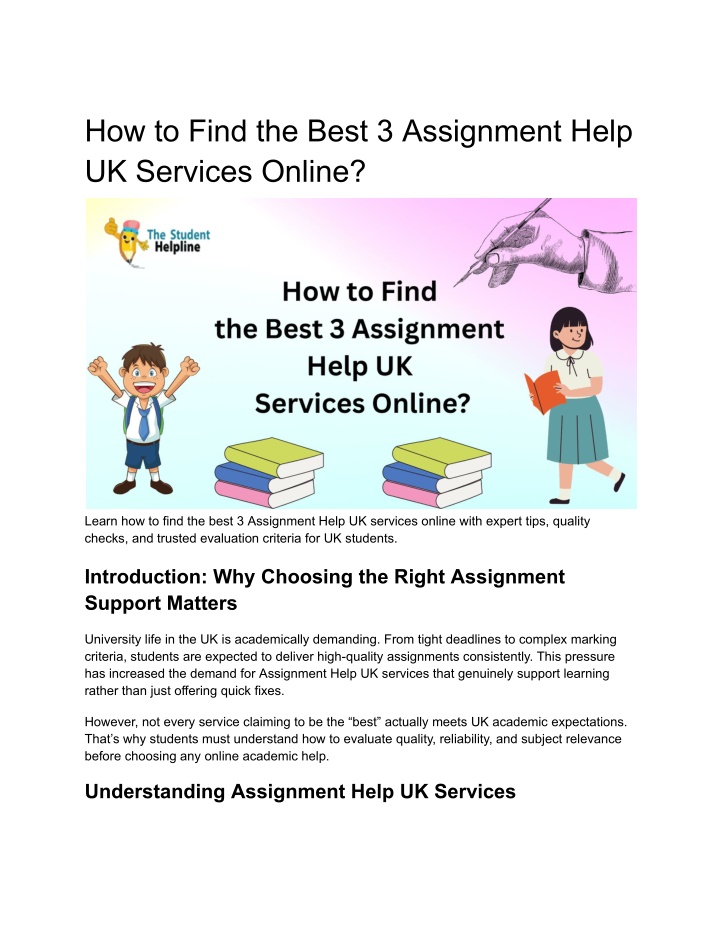 PPT - How to Find the Best 3 Assignment Help UK Services Online ...