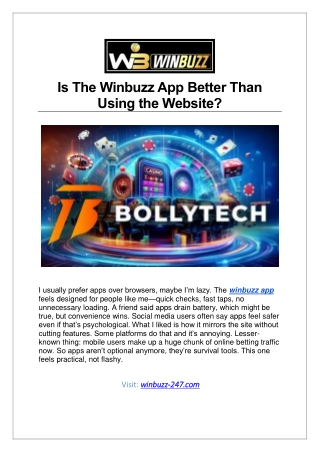 Is The Winbuzz App Better Than Using the Website