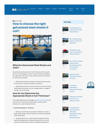 How to choose the right galvanised steel sheets coil