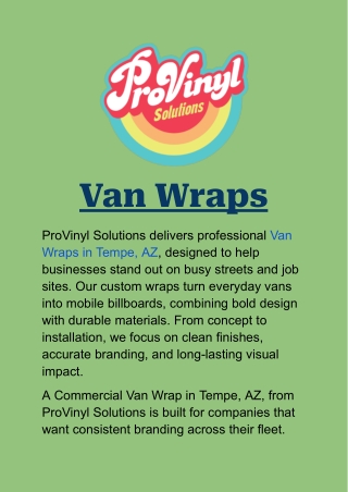 Van Wraps in Tempe, AZ: Custom Vehicle Graphics by ProVinyl Solutions