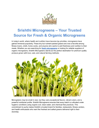 Organic Microgreens for Chefs | Clean & Natural Harvest