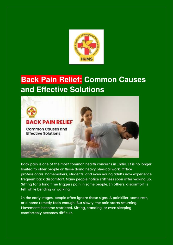 PPT - Back Pain Relief_ Common Causes and Effective Solutions (1 ...