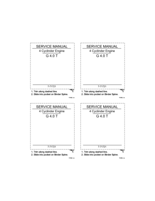 CASE IH G4.0 AND G4.0T 4 Cylinder Engine Service Repair Manual Instant Download (Book Code No. 7-71721R0)